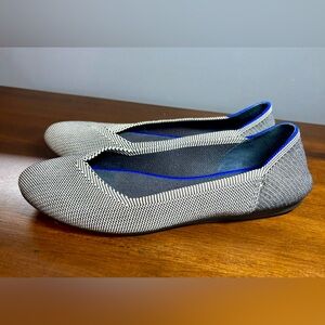 Rothy's Retired Ballet Flats Gray White Birdseye - Size W 9.5